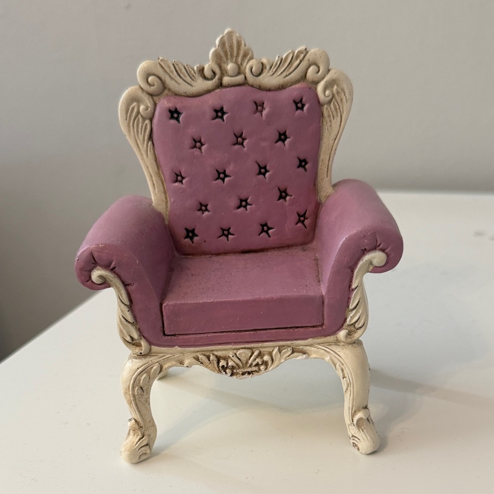 Ashland Pink and Cream Miniature Ornate Accent Chair